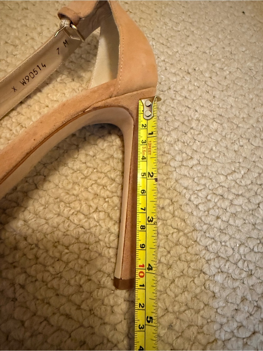 Stuart Weitzman blush suede platform size 7 worn once - Picture 12 of 15